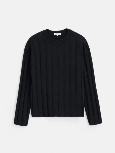 Alex Mill James Rollneck In Cotton Linen In Marled Navy