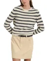 Alex Mill Jaime Striped Merino Wool-blend Sweater In White/ash