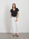 Alex Mill Jane Mid Rise Straight Jean In Shiro White Wash