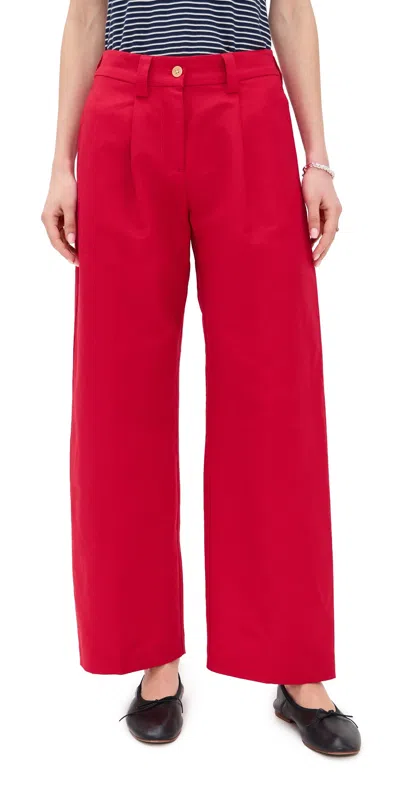 ALEX MILL JANE PANTS IN LINEN COTTON CRIMSON