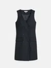 Alex Mill Jane Vest Dress In Wool Blend In Rich Black