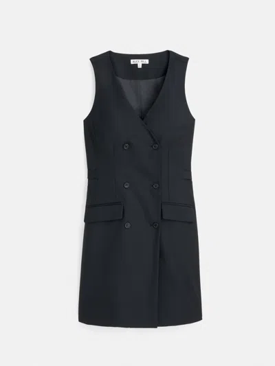 Alex Mill Jane Vest Dress In Wool Blend In Rich Black