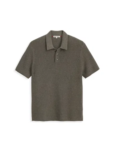 Alex Mill Jayce Polo In Cotton Linen In Heather Olive