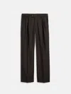 Alex Mill Jeremy Pleated Trouser In Wool Flannel In Brown