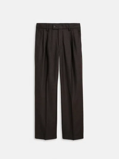 Alex Mill Jeremy Pleated Trouser In Wool Flannel In Brown
