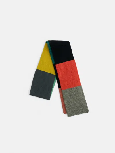 Alex Mill Jo Gordon Small Multicolor Garter Stitch Scarf In Green