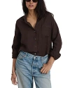 Alex Mill Jo Linen Button-up Shirt In Dark Brown