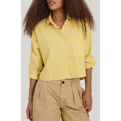 Alex Mill Jo Oxford Stripe Crop Cotton Button-up Shirt