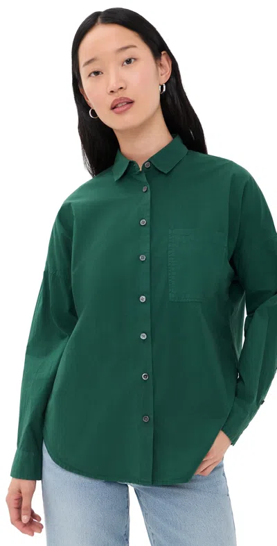 Alex Mill Jo Poplin Button Down Shirt Rain Forest