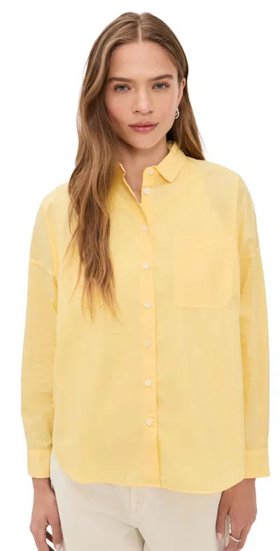 Alex Mill Jo Shirt In Cotton Poplin Double Cream In Yellow