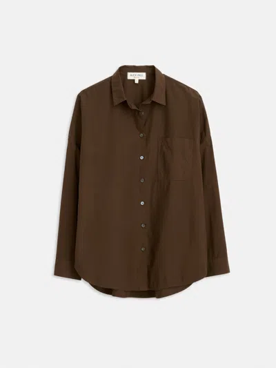 Alex Mill Jo Shirt In Cotton Poplin In Espresso
