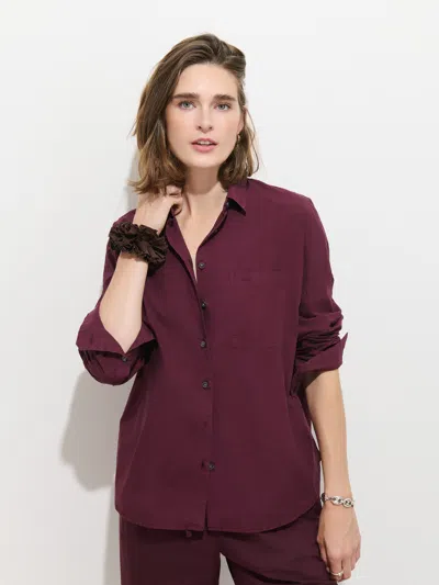 Alex Mill Jo Shirt In Cotton Poplin In Plum