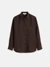 Alex Mill Jo Linen Button-up Shirt In Dark Brown