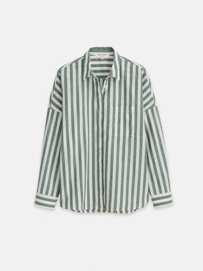 Alex Mill Jo Shirt In Positano Stripe In Green/off White