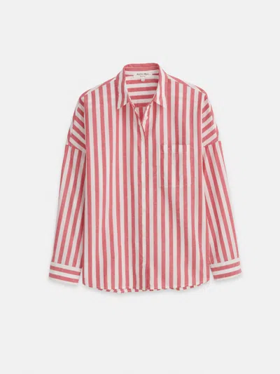 Alex Mill Jo Shirt In Positano Stripe In Red/off White