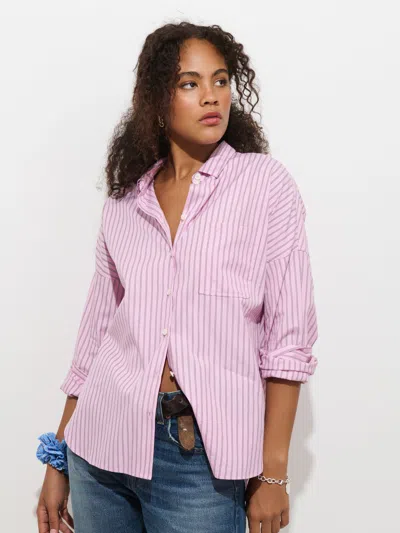 Alex Mill Jo Shirt In Stripe Cotton Poplin In Pink