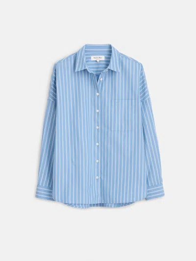 Alex Mill Jo Shirt In Striped Paper Poplin In Blue Stripe