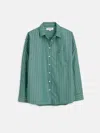 Alex Mill Jo Shirt In Striped Paper Poplin In Green Stripe