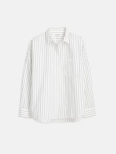 Alex Mill Jo Shirt In Striped Paper Poplin In White Multi