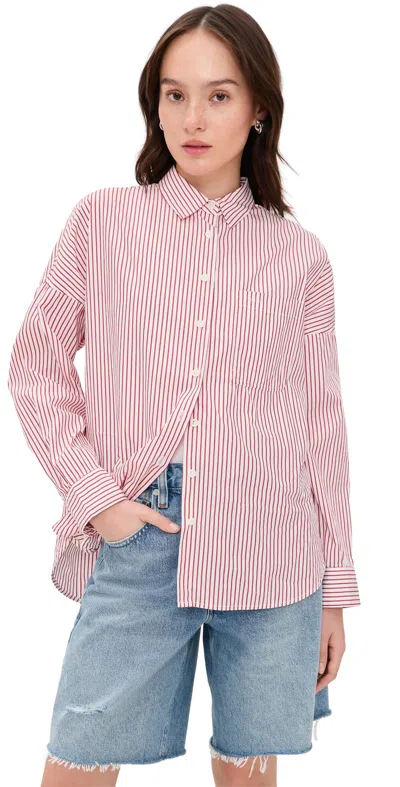 Alex Mill Jo Shirt In Stripes White/red Stripe