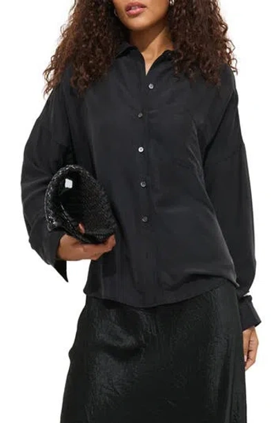 Alex Mill Jo Silk Pocket Shirt In Black