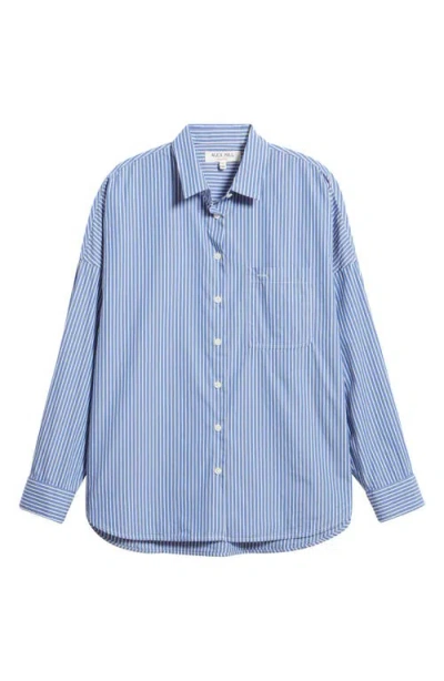 Alex Mill Jo Stripe Cotton Poplin Button-up Shirt In Blue