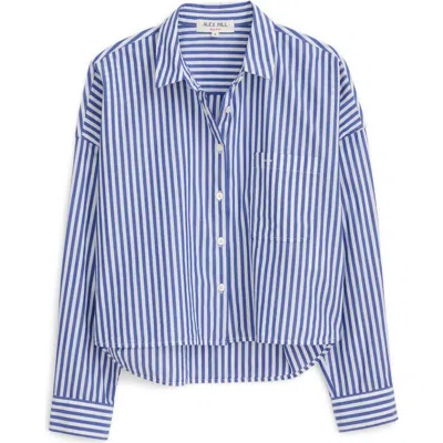 Alex Mill Cropped Jo Striped Shirt In Oxford In Blue