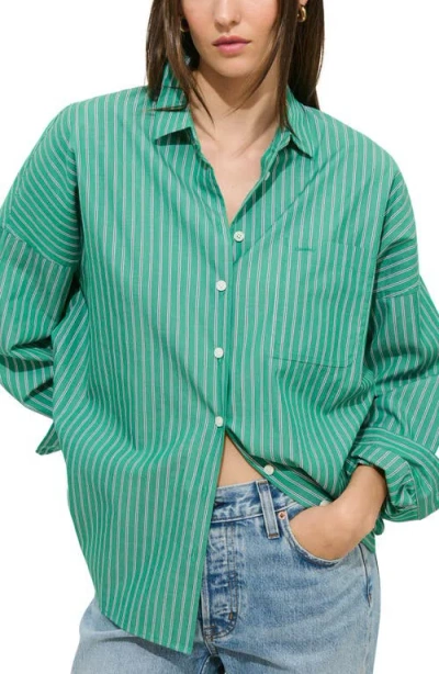 ALEX MILL ALEX MILL JO STRIPE OVERSIZE COTTON BUTTON-UP SHIRT