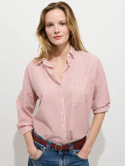 Alex Mill Jo Striped Shirt In Cotton Poplin In Pink