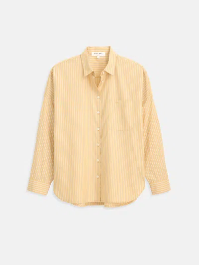 Alex Mill Jo Striped Shirt In Cotton Poplin In Yellow