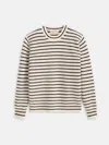Alex Mill Jordan Stripe Ribbed Crewneck Cashmere Sweater In Ivory/navy