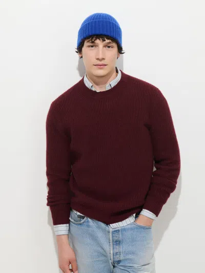 Alex Mill Jordan Sweater In Washed Cashmere In Burgundy