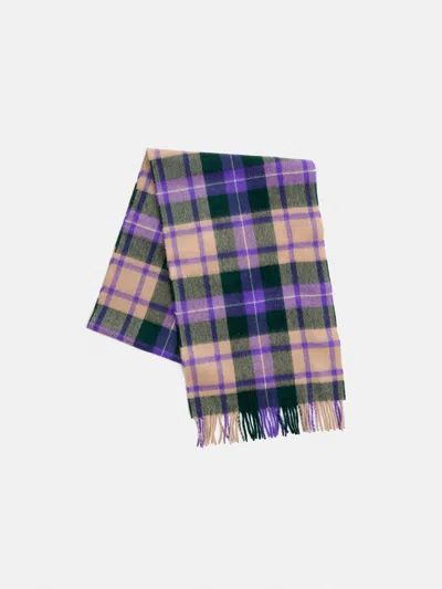 Alex Mill Joshua Ellis Plaid Scarf In Cashmere In Fudge/purple