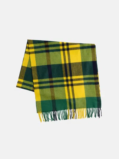 Alex Mill Joshua Ellis Plaid Scarf In Cashmere In Green/yellow