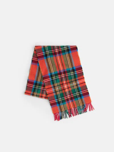 Alex Mill Joshua Ellis Plaid Scarf In Lambswool In Orange
