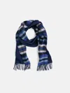 Alex Mill Joshua Ellis Reversible Tartan Scarf In Lambswool In Blue