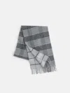 Alex Mill Joshua Ellis Reversible Windowpane Scarf In Grey Windowpane