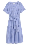 Alex Mill Josie Stripe Cotton Shirtdress In Blue