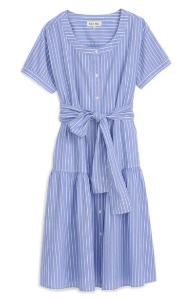 Alex Mill Josie Stripe Cotton Shirtdress In Blue