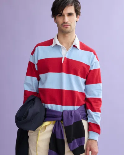 Alex Mill J.press X  Rugby Striped Shirt In Cotton In Lt Blue/red