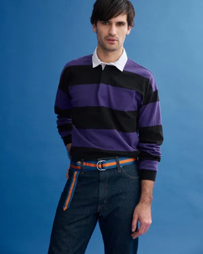 Alex Mill J.press X  Rugby Striped Shirt In Cotton In Purple