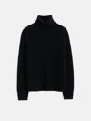 Alex Mill Judd Ribbed Turtleneck In Washed Cashmere In Black