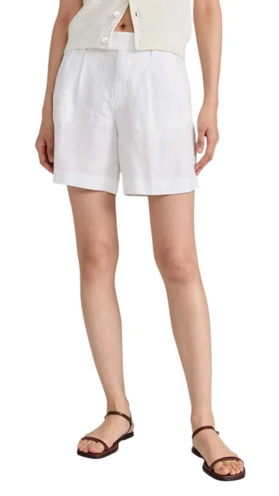 Alex Mill Jules Pleated Linen Relaxed Fit Shorts In Off White