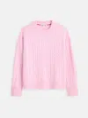 Alex Mill Katherine Cable Sweater In Wool Cotton In Pink