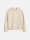 Alex Mill Katherine Cable Sweater In Wool Cotton In Neutral