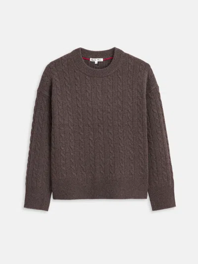 Alex Mill Katherine Cable Sweater In Wool Cotton In Brown