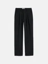 Alex Mill Keaton Double Pleat Pant In Twill In Rich Black