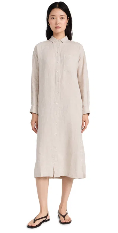 Alex Mill Long Sleeve Linen Midi Shirtdress In Neutral