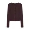 Alex Mill Kb Ribbed Cardigan In Mahogany