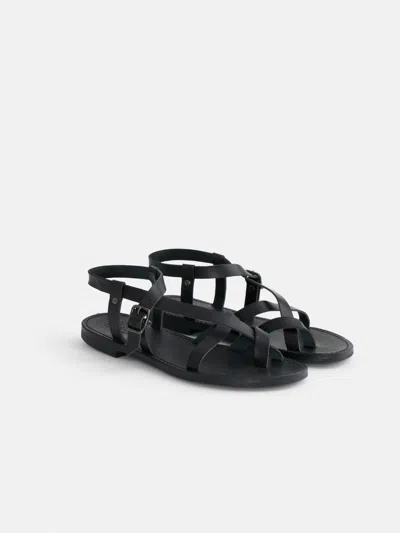 Alex Mill La Botte Gardiane Croisette Sandal In Black